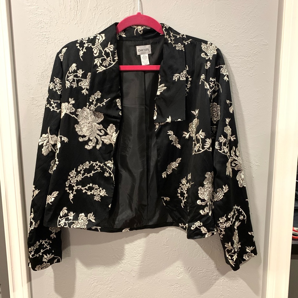 Chico’s Silk Floral Blazer